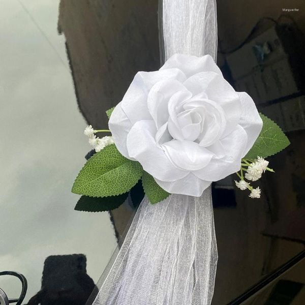 Flores decorativas clássicas decorações de casamento de carro elegante flor de estilo europeu fácil instalação para todos os tamanhos