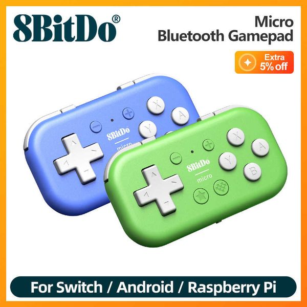 Controladores de jogo Joysticks 8BitDo Micro Bluetooth Controller Mini gamepad de bolso para Android e Raspberry Pi Suporte Modo de teclado HKD230831