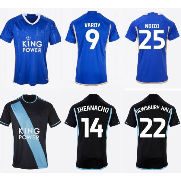 2023/24 Leicester Futebol Jerseys 2024 WINKS VARDY JUSTIN IHEANACHO camisas Mens COADY KRISTIANSEN CASTAGNE NDIDI DEWSBURY-HALL PEREIRA Kit infantil uniformes de futebol