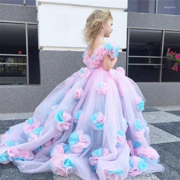 Mädchenkleider Wunderschönes Blumenmädchenkleid Hochzeit Party Prinzessin Lässige Kinderkleidung Kommunion Geschenk Kinder 2-14 Jahre alt