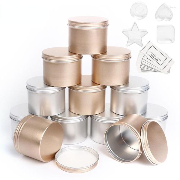 Garrafas de armazenamento 5pcs frascos de vela vazios de luxo com tampa em massa forma redonda recipiente multiuso latas para salvas de pele DIY utilitário