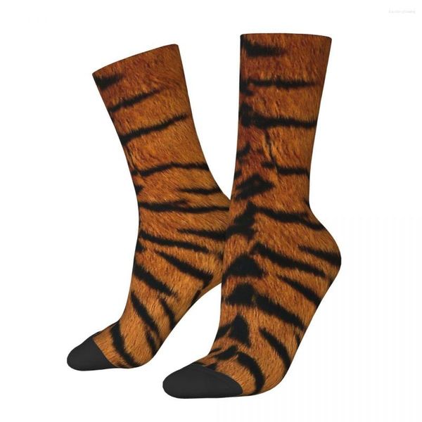 Herrensocken Hip Hop Vintage Tiger Print Pelz Verrückt Unisex Harajuku Nahtlos bedruckt Lustige Neuheit Happy Crew Socke Jungen Geschenk