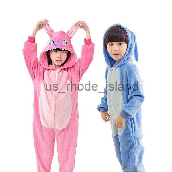 Pigiama invernale in flanella morbida e calda, pigiama Kigurumi con cappuccio, animale, cartone animato, pigiama per ragazzi, pigiama a tutina per ragazze, pigiameria per bambini x0901