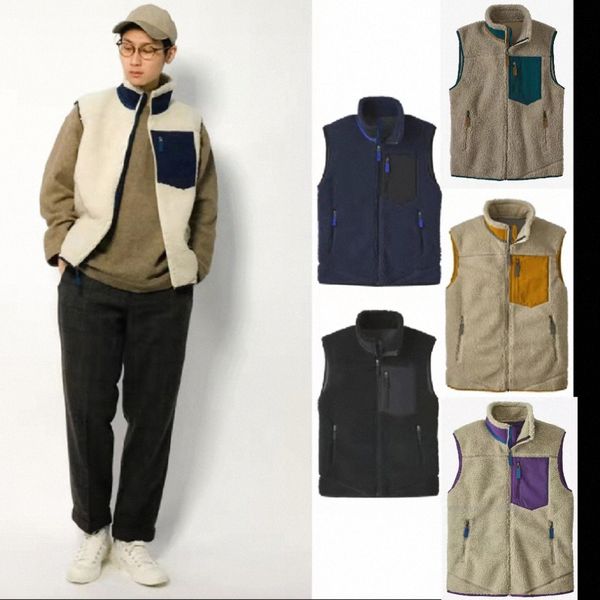 Cappotti spessi caldi Classici da uomo VEST Retro-X Primavera donna autunno inverno coppia modelli agnello cashmere pile senza maniche 11 colori Giacca a4ed #