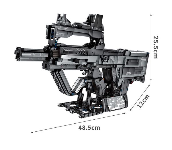 Kit de modelo falso de arma de airsoft, bloco de construção, modelo de arma de brinquedo, acessório de arma de bala macia, quebra-cabeça de pistola tática, arma elétrica de airsoft para presente de Natal adulto