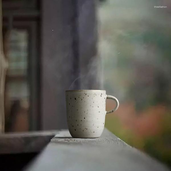 Tazze Tazza da caffè Tazza in ceramica fatta a mano di alta qualità con impugnatura Breve stile Tè al latte Bicchieri Tazze creative di marca e