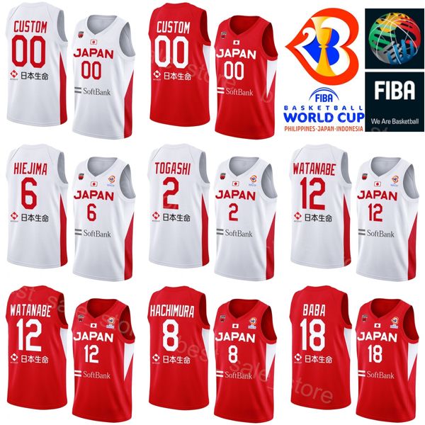 Imprimir camisa de basquete da Copa do Mundo Japão Nacional 24 Joshua HAWKINSON 12 Yuta Watanabe 18 YUDAI BABA 16 Ren KANECHIKA 19 Yudai NISHIDA 5 Yuki KAWAMURA 8 Rui Hachimura