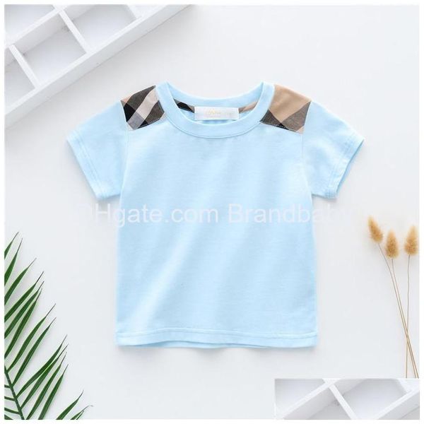 Polo Vendita al dettaglio Neonati maschi Vestiti Camicie a maniche corte Moda Bambino Bambini T-shirt Top Abiti sportivi casual Designer 1-6Y Drop Delive Dhtd1