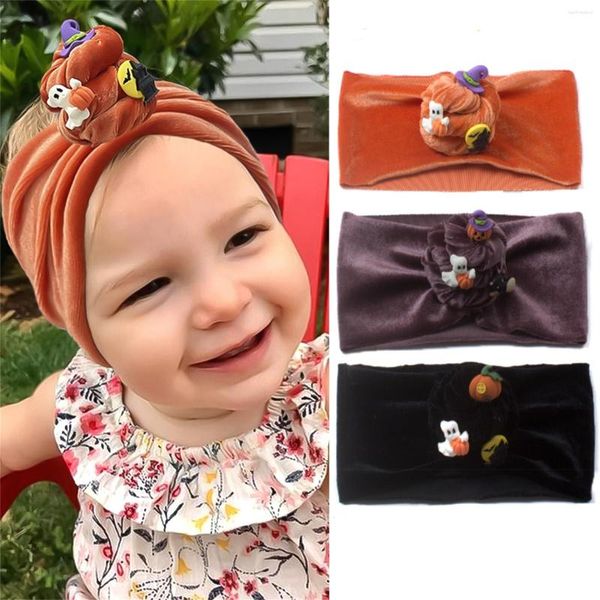 Acessórios de cabelo Halloween Criança Infantil Bebê Headband Meninos Meninas Stretch Cor Sólida Bowknot Hairband Headwear
