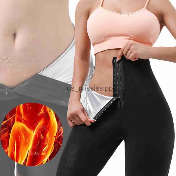 Cintura barriga shaper sauna lings para mulheres calças de suor cintura alta compressão emagrecimento quente thermo treino treinamento capris corpo shaper x0902