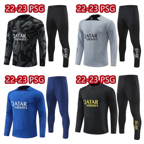2223 PsGg Survetement Chandal Conjuntos de futebol Mbappe Tracksuits Training Suit Maillot Jersey Jacket Kit 2023 Messis Top Quality Mens e Kids Jogging
