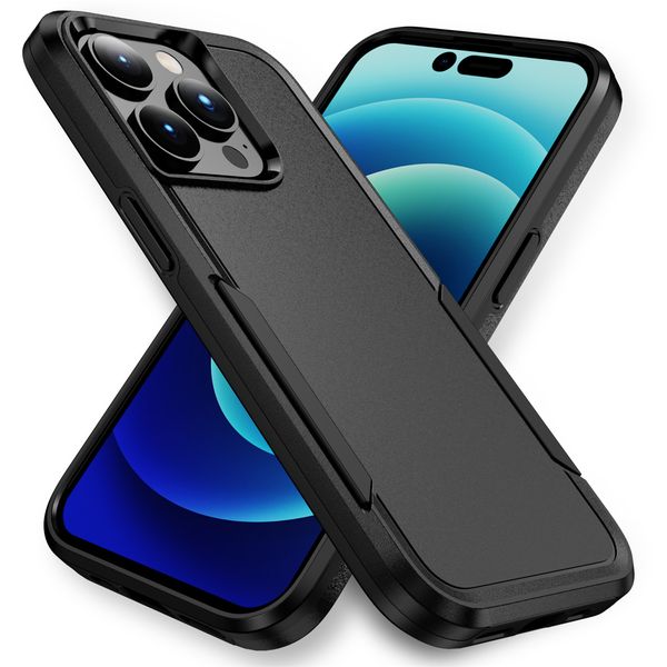 Capas de telefone móvel para iPhone 15 Pro Max 14 13 12 11 Série 8 Plus 7 Plus XS Max XR Soft TPU Hard PC 2 em 1 Design Proteção Total Capa Traseira à Prova de Choque Pesada