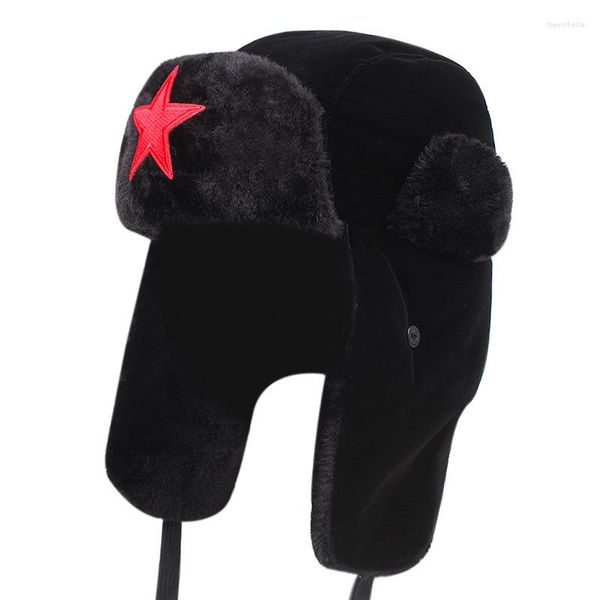 Berets 2023 piloto inverno bombardeiro chapéus para homens russo ao ar livre caça boné masculino adulto quente à prova de frio chapéu bonnet atacado