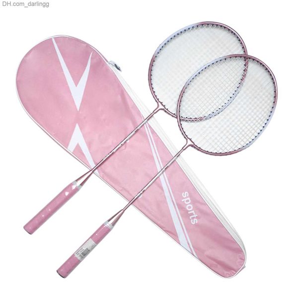 Badmintonschläger, 2 Stück, professionelle Badmintonschläger mit Tragetasche, Set für drinnen und draußen, Sportzubehör, Badminton-Anfängerausrüstung Q230901