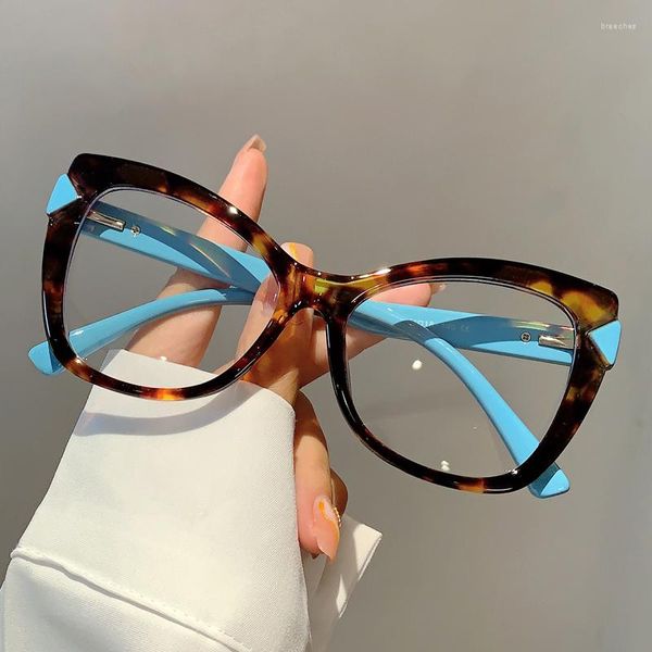 Sonnenbrille KAMMPT Übergroße Cat-Eye-Brille Damen 2023 Stilvolle Vintage-Blaulicht-blockierende Brille Nicht verschreibungspflichtige optische Brille