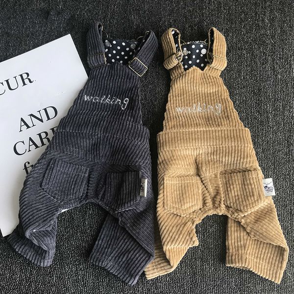 Abbigliamento per cani Jeans denim vintage Salopette per animali Tute per cani Primavera Adorabile cowboy a quattro gambe Vestiti Teddy Cappotto piccolo XS XXL 230901