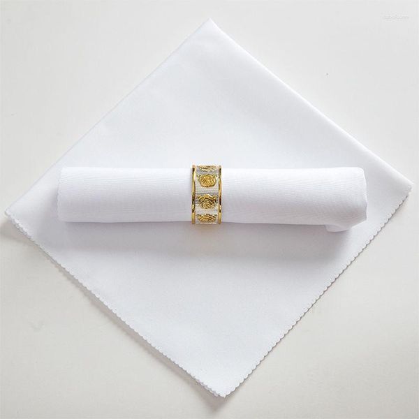 Столовая салфетка 50x50см салфетки квадратный квадратный атласный сатиновый карманный платок для свадьбы на день рождения дома El Gold White