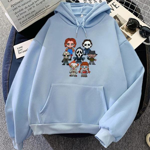 Kadın Hoodies Korku Arkadaşları Karikatür Erkekler Kadın Büyük Boyu Sweatshirt Sakiller Harajuku Günlük Sokak Giyim İlkbahar/Sonbahar Crewneck Tees