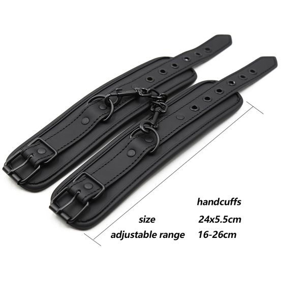 Adult Toys Thierry Adjustable Erotic PU Leather Handcuffs Wrist Ankle Cuffs Bondage Restraints Games BDSM Sex_voghion.com