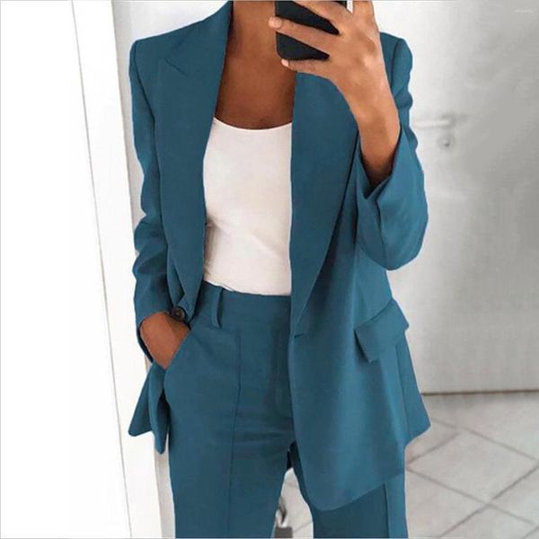 Blazer da donna per giacca elegante sportiva estiva aderente da lavoro Capispalla oversize con risvolto