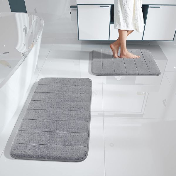 Yuexuan Memory Foam Bath Bath Rug, ультра мягкие и не скользящие коврики для ванной комнаты, водопоглощение и машинный коврик для ванной комнаты для ванной комнаты, душ и ванна 12 цветов, 50 см*80 см.