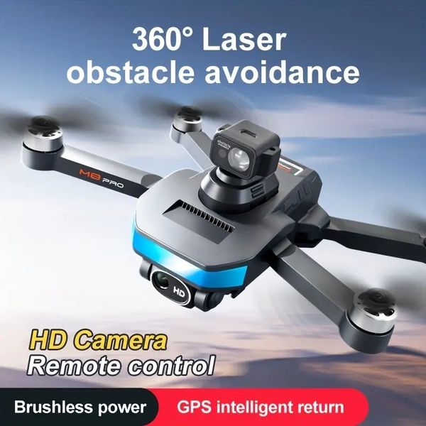 Drone brushless pieghevole M8 PRO: evitamento ostacoli laser a 360°, posizionamento flusso ottico, luci LED, WiFi 5G, ritorno intelligente - Standard