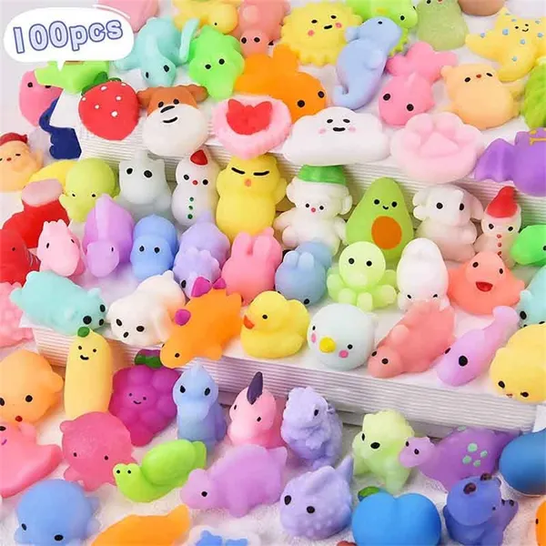 Kawaii Squishies Mochi Squishy Toys Милые животные Фрукты Рождество для детей Сувениры для вечеринок Мини-игрушки для снятия стресса Подарок на день рождения Goodie Bag Stuffers