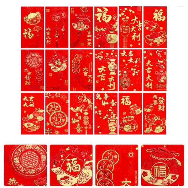 Presente Envoltório Bolsas Vermelhas China Envelopes R Ano 2023 Saco de Dinheiro Pacote de Desenhos Animados Chinês Lucky Spring Festival