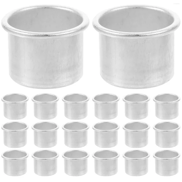 Mum tutucular 50pcs yığın mumlar metal ekler şamdan tutucu fincan alüminyum fincan aksesuarları