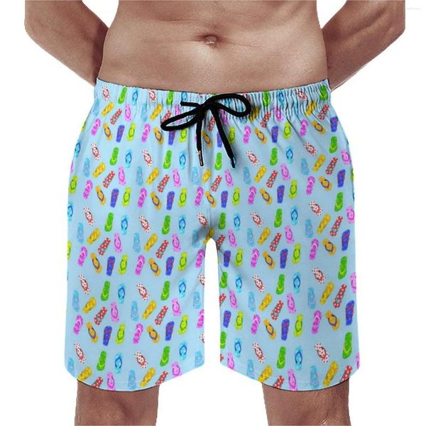 Herren-Shorts, Sommer-Brett, bunt, Urlaub, Sportbekleidung, Flip-Flop-Muster, Strand, Hawaii, schnell trocknende Badehose, Übergröße