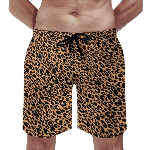 Herren-Shorts, Sommer-Brett, Leoparden-Sportbekleidung, trendiger Animal-Print, Grafik, kurze Hosen, Vintage, schnell trocknende Badehose, Übergröße