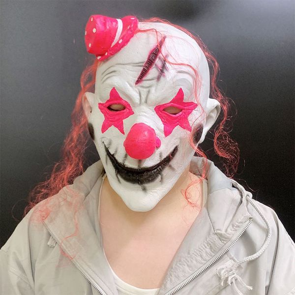 Lustige Halloween-Clown-Maske, Schwarz-Weiß-Parodie, furchterregende Maskerade-Tanzaufführung für die ganze Person, Kostüm-Requisiten