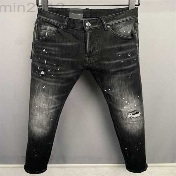 Jeans masculinos designer de luxo d2 homens denim dsquare bordado calças moda buracos calças homens roupas us tamanho 28-38