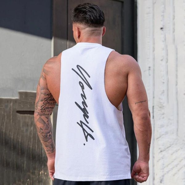 Herren Tank Tops Gym Bodybuilding Top Sommer Sport Freizeit Laufen Training Basketball Baumwolle Elastisch Ärmellos