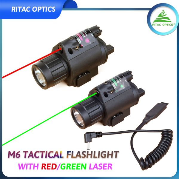 Taktik M6 LED El feneri 5MW Güçlü Lazer Sight Set Combo Tüfek Avı Açık Hava Sporları