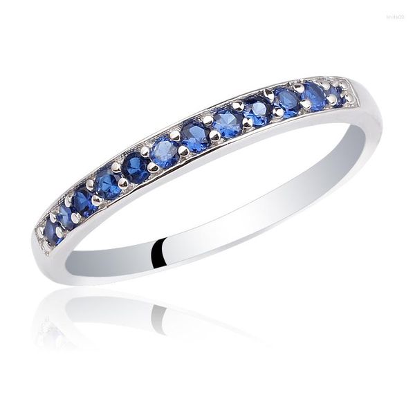 Anelli a grappolo Anello in argento sterling 925 per donna Cubic Zirconia CZ Può incidere parole Gioielli da sposa R153