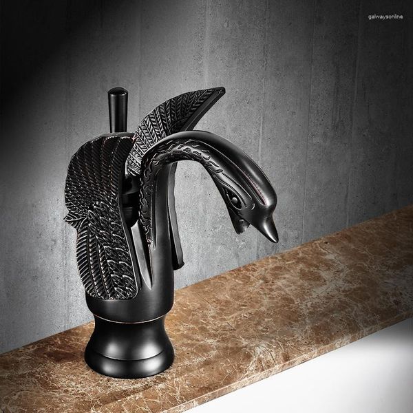 Смесители для кухни AUSWIND Tap Винтажный классический черный промасленный бронзовый смеситель из твердой латуни в форме дракона или лебедя Набор фурнитуры для ванной комнаты с водой