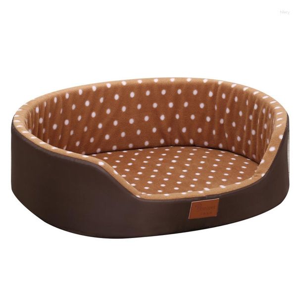 Canis cama para cães, padrão de pontos quentes, casa de alta qualidade, sofá, canil, lã macia, tapetes para gatos, cães pequenos