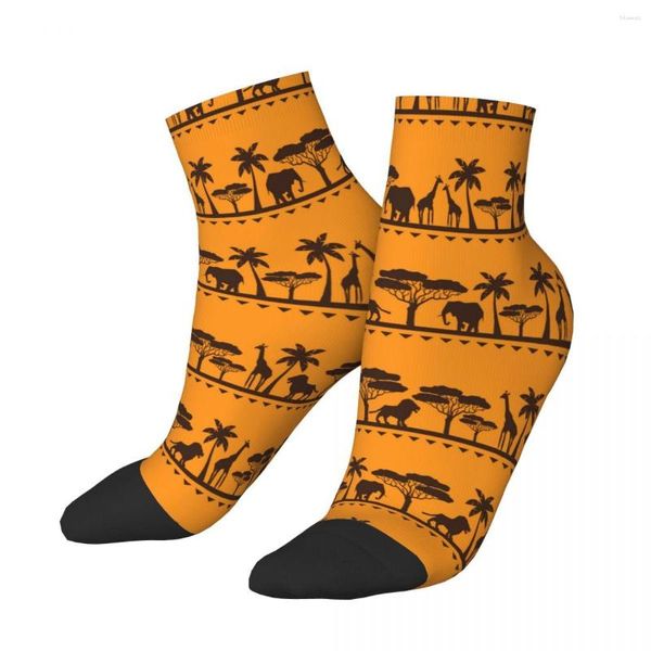 Herrensocken, afrikanisches ethnisches Tiermuster, kurz, einzigartig, lässig, atmungsaktiv, Knöchel für Erwachsene