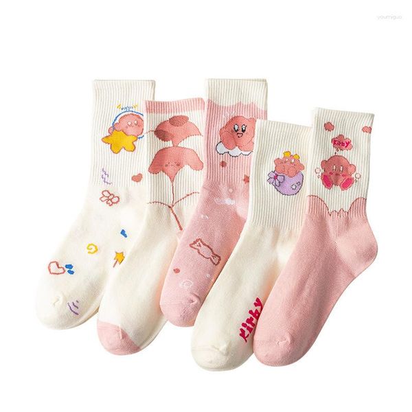 Frauen Socken Japanische Frau Anime Crew Kawaii Socke Baumwolle Weiß Warme Cartoon Herbst Winter Klassische Dame Calcetines Hombre