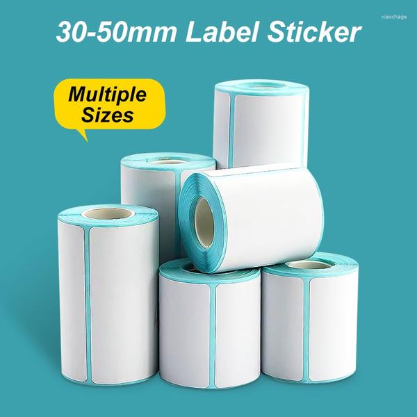30–50 mm breite Thermo-Etiketten, Supermarkt-Rohling, mehrere Größen, selbstklebende Aufkleber für Etikettendrucker