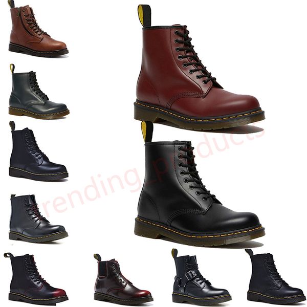 2023 Botas de alta qualidade Botas curtas Doc Martens Designer Homens Mulheres Marten Alto Couro Inverno Botas de Neve Oxford Bottom Ankle Plate-Forme Sapatos Tamanho 36-45