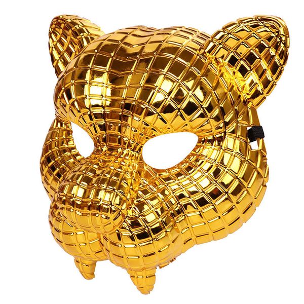 Máscaras de festa 20cm ouro leopardo máscara halloween tigre adulto festa desempenho traje prop máscara para homem cosplay 230901