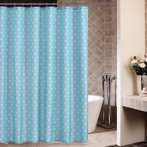 Rideaux de douche de haute qualité Blue Wave Point Polyester Tissu Rideau imperméable et moisissure pour augmenter la ligne de plomb Spot Salle de bain Cur