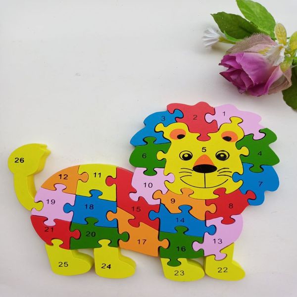 Puzzle Gioco di matematica Mini Puzzle Giocattolo artigianale Per bambini Giocattolo creativo fai da te Kit modello Puzzle Elefante basso Giocattolo animale Puzzle 3D Pokemon Gioco in legno Giocattolo per bambini Regali di Natale