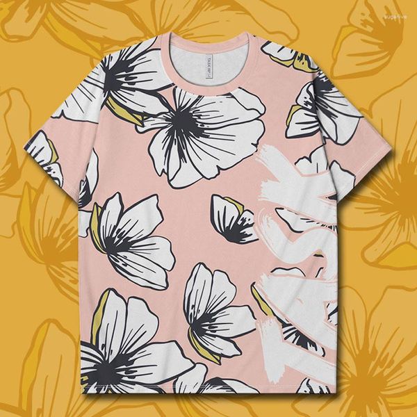 Homens Camisetas Ilustração Flor Folha Planta Pintura Natureza Textos Padrão Minimalista Mens Camisa Tops Treino Roupas Esportivas Verão