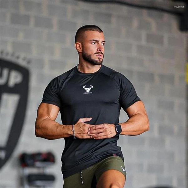 Herren-T-Shirts, Sport-T-Shirt, modisch, klassisch, eng anliegend, atmungsaktiv, schweißabsorbierend, schnell trocknend, Fitness, fortgeschritten, Outdoor, kurzärmelig