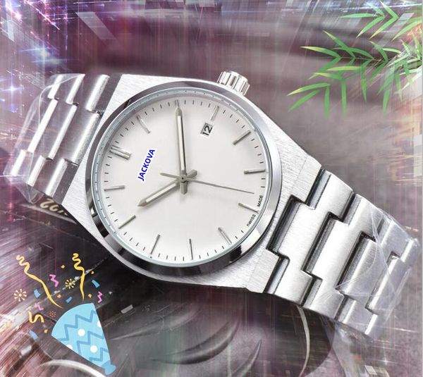 Relógios masculinos com data automática mecânica real, luxo, design de três pinos, relógio simples, aço inoxidável, negócios populares, relógio de varredura automática, orologio di lusso, presentes