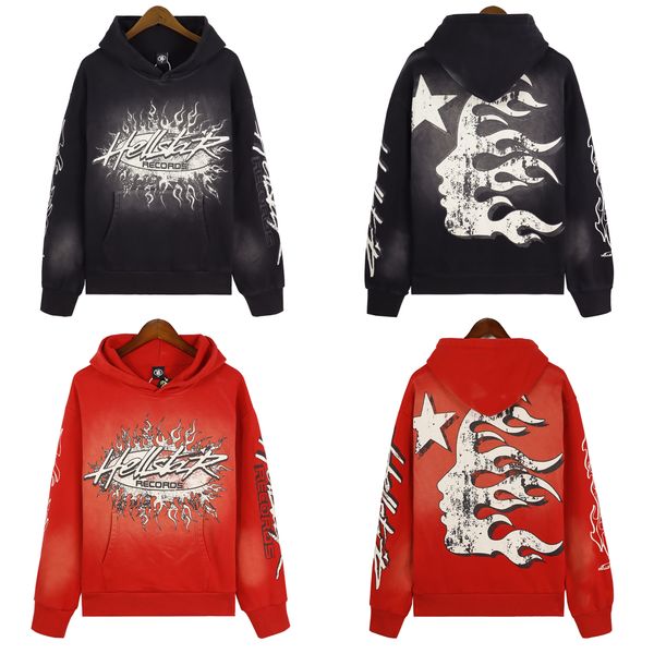 Hellstar Hoodie Designer Hoodies Sweatshirts Portre Yüksek Sokak Tide Hip Hop Kalınlaştırılmış Athleisure El Boyalı Cepler Kadın Sweaters Hoody Kalın Hoodys B1