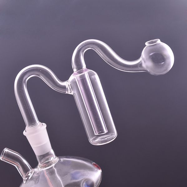 10 mm männliches Glas-Ölbrenner-Rohr für Wasserpfeifen für Dab-Rig-Bongs, Mehrfachfilterung, dicker, gebogener Pyrex-Ölschüssel-Adapter, Rauchrohr-Öl-Nagel-Rauchzubehör